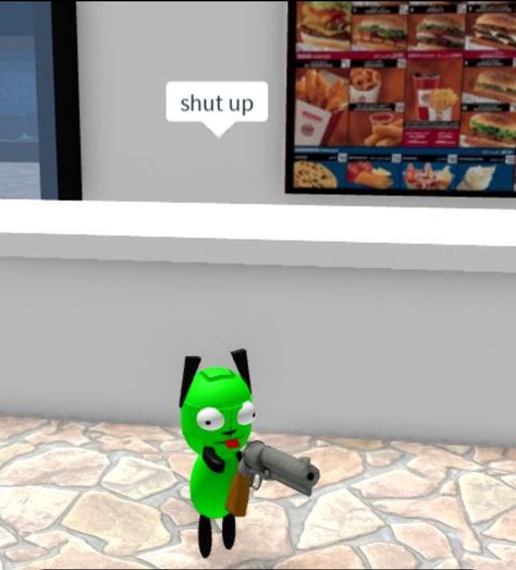 Gir Invader Zim, Roblox Funny, Invader Zim, Funny Meme, Shut Up, Funny, Wall, Green