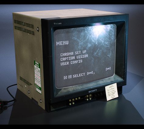 Sony CRT Monitor, Thomas Walker on ArtStation at https://www.artstation.com/artwork/58333J Crt Aesthetic, Retro Monitor, Crt Monitor, Crt Tv, Tech Aesthetic, Game Gui, Retro Gadgets, Old Computers, Retro Videos