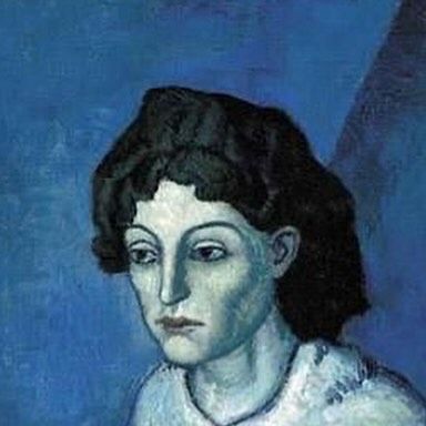 Art Post Gallery on Instagram: "Femme aux Bras Croisés (Woman with Folded Arms), c. 1901-02 Pablo Picasso, Blue Period.   The subject of the painting is unknown, but she is considered to be an inmate of the Saint-Lazare hospital-prison in Paris. The painting is listed as one of the most expensive paintings after it achieved a price of $55 million at Christie's auction on 8 November 2000.  #picasso #pablopicasso #spanishart #art #cubism #portrait #woman #with #folded #arms #museum #arthistory #famous #artists #artmuseum #arthistory #artphotography #expressionism #neoclassicism #artistsoninstagram #art #artist  #family  #performance #creativity  #insparation #color #masterpiece #instartist #art🎨" Picasso Woman Painting, Picasso Blue Period, Most Expensive Painting, Picasso Blue, Folded Arms, Crossed Arms, Pablo Picasso Art, Brain Logo, Pablo Picasso Paintings