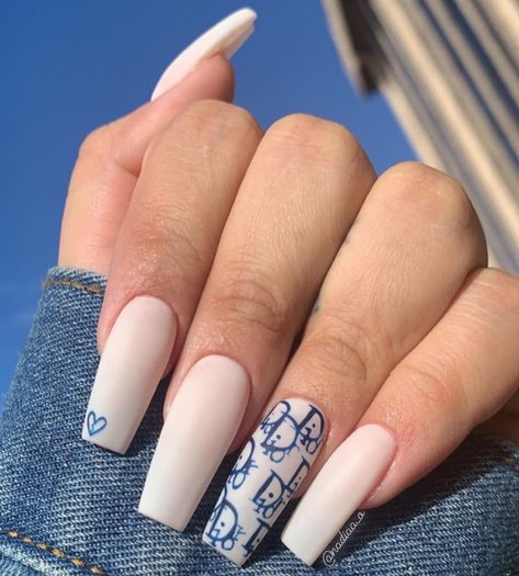 Cute Nails Design, Dior Nails, Long Acrylic Nails Coffin, Long Acrylic, Get Nails, Nail Nail, Birthday Nails, Nails Coffin, Fire Nails