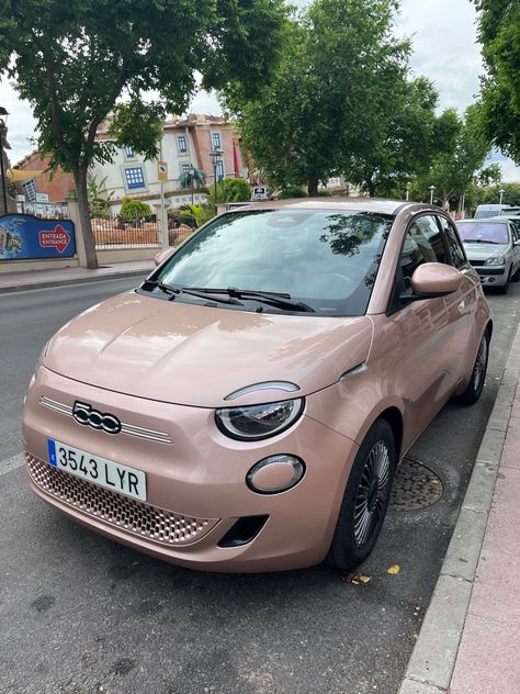 Rose Gold Fiat 500, Pink Fiat 500, Fiat 500 Pink, Fiat 500 Sport, Fiat 500e, Fiat 500 Lounge, Fiat 500c, Sweet Cars, Pink Car