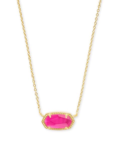 Elisa Gold Pendant Necklace in Azalea Illusion | Kendra Scott Elisa Gold Pendant Necklace, Preppy Necklaces, Elisa Necklace, Elisa Pendant Necklace, Kendra Scott Necklace Elisa, Short Pendant Necklace, Kendra Scott Elisa, Preppy Jewelry, Kendra Scott Necklace