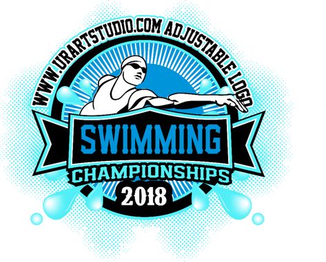 COLOR SEPARATED SWIMMING CHAMPIONSHIPS 2018 T-shirt vector logo design for print | URARTSTUDIO - logos, paintings, art lessons Swim Team Shirts Design, Swim Team Shirt, Swim Team Shirts, Swim Logo, Championship Logo, Free Painting, Swim Meet, Aspiring Artist, Swim Team