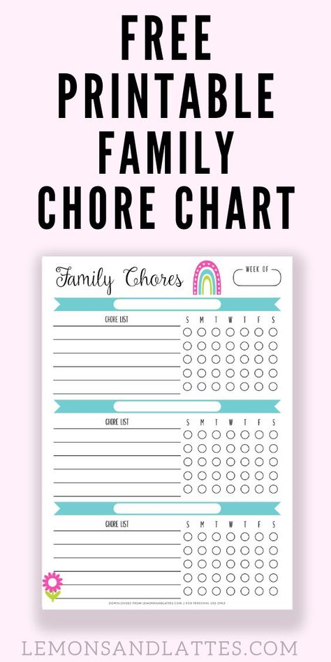 Looking for a free printable weekly family chore chart for multiple kids? Try this one! From making their beds to tidying up toys, these cute printables help make chores a little more exciting. This one has three different sections, making it a great option if you need a chore chart for three kids. Chore Chart For Kids Age 8, Family Chore Chart Printable Free, Chore Chart For Family, Chore Charts For Multiple Kids, Free Chore Chart, Teen Chore Chart, Chore Charts For Kids, Kids Responsibility Chart, Free Printable Chore Charts