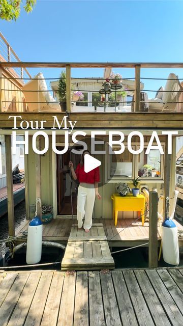 My Little Houseboat on Instagram: "And now the video you’ve all been asking for - a full tour of my houseboat!   Step aboard my 625 square foot floating tiny home in Toronto and look around. I’ve made some changes lately - so it’s looking a bit different!   Let me know what you think, or if you have any great ideas for improving my space.   As always - thanks for joining me on my houseboat journey!   #houseboat #tinyhome #toronto" Houseboat Decorating Ideas, Tiny Boat House, Small Houseboat Interiors, Floating Homes Houseboats, Small Houseboats For Sale, Houseboat Living Interiors, House Boat Living, House Boat Interior, Boathouse Interior