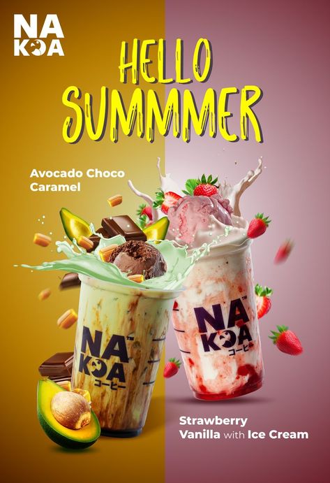 Facebook Ads Inspiration, Rollup Design, Boba Tea Recipe, Ice Cream Coffee, Coffee Poster Design, Facebook Ads Design, Ice Cream Poster, Adobe Photoshop Design, Ice Cream Design