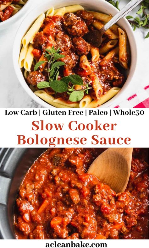 Bolognese sauce is a hearty and filling topping for gluten free pasta or veggie noodles, and now it’s easier than ever to make. This simplified recipe is made in the slow cooker, with just 10 minutes or do of hands-on time. Plus, it is naturally gluten free, paleo, and Whole30 compliant! #easydinnerrecipes #glutenfreerecipes #whole30recipes #paleorecipes #dairyfree #nutfree #ketorecipes #lowcarbrecipes #slowcookerrecipes #instantpotrecipes #easycrockpotrecipes #easysaucerecipe #SCDrecipes Best Bolognese Recipe, Slow Cooker Bolognese Sauce, Homemade Bolognese Sauce, Slow Cooker Bolognese, Easy Sauce Recipe, Slow Cooker Pasta, Bolognese Recipe, Paleo Crockpot, Veggie Noodles