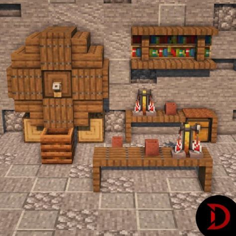 Minecraft Builds & Decoration on Instagram: “⬇️ @drear__builds ⬇️ The barrel is my favourite thing. ------------------------------------------------------------------------- 🇬🇧 A…” Minecraft Interior Ideas, Interior Minecraft, Case Minecraft, Minecraft Steampunk, Minecraft Statues, Minecraft Interior, Minecraft Interior Design, Bangunan Minecraft, Minecraft Cottage