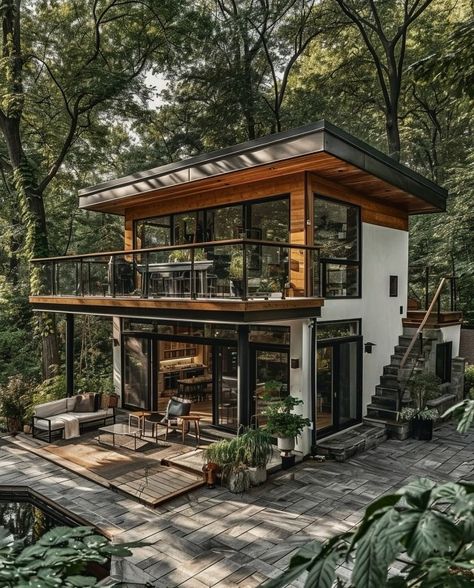 Loft House Design, Modern Small House Design, Tiny House Loft, Rest House, Modern Tiny House, Loft House, House Outside Design, Container House Design, Tiny House Cabin