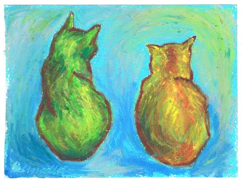 Daily Sketch: Update on Two Cats After van Gogh | By Portraits Of Animals | www.thecreativecat.net Cat Kingdom, Cat Sketches, Sketch Nature, Portraits Pastel, Van Gogh Prints, Farm Animal Painting, Animal Lessons, Cat Sketch, Pastel Portraits