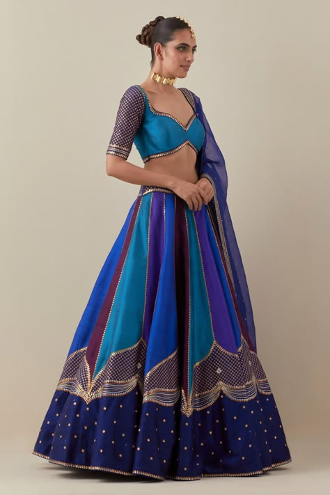 Buy Multi Color Lehenga And Blouse Raw Silk Embroidery Aari Sweetheart Set For Women by PRIYAL PRAKASH Online at Aza Fashions. Skirt Top Traditional, Outfits For India, Tissue Dress, Multi Color Lehenga, Anarkali Design, Mughal Pattern, Raw Silk Embroidery, Cancan Lehenga, Fashion Course