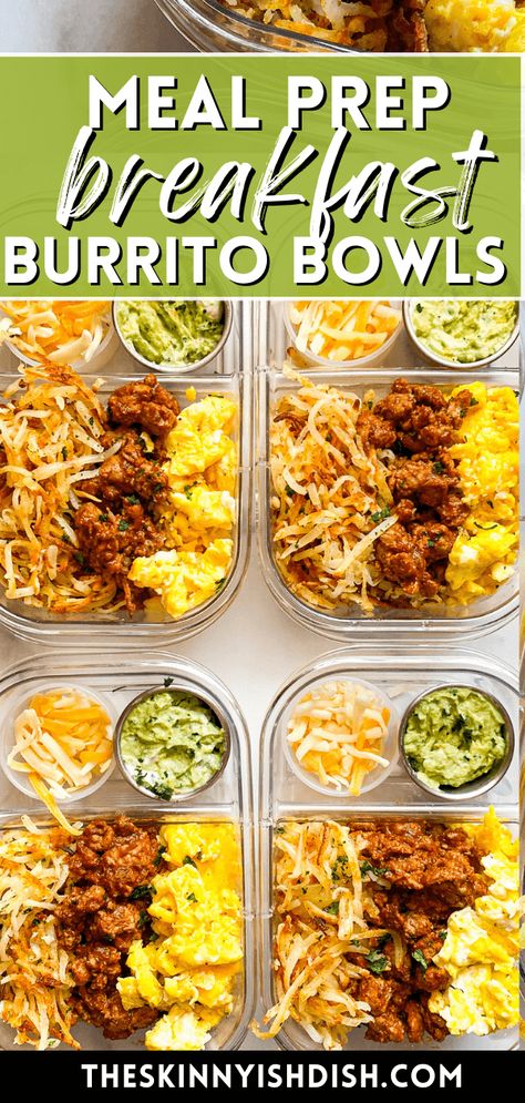 Essen, Healthy Burrito Bowl, Healthy Breakfast Meal Prep, Prep Breakfast, High Protein Meal Prep, Healthy High Protein Meals, Healthy Lunch Meal Prep, Breakfast Burrito, Burrito Bowls