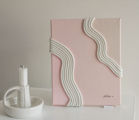 Minimal Painting Ideas, Clay Canvas, Diy Canvas Art Easy, Painting Textured Walls, Minimal Abstract Art, Diy Birthday Gifts For Friends, Diy Canvas Wall Art, Wall Art Crafts, Diy Wall Art Decor