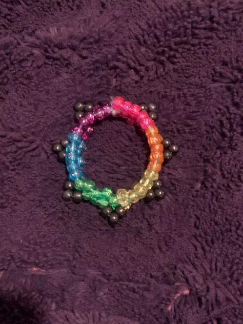 Kandi Spike Cuff, Rainbow Road Kandi Cuff, Rainbow Kandi Cuff, Kandi Cuff Ideas, Rainbow Kandi, Kandi Beads, Kandi Inspo, Kandi Cuffs, Diy Kandi Bracelets