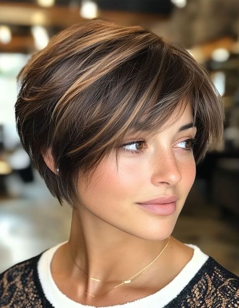 30 Trendsetting Bixie Haircuts to Try Right Now Short Hair Inverted Bob, Haircuts Bob Short, Short Hair A Line, Bangs With A Bob Haircut, Long Wedge Hairstyles, Styles For Pixie Haircut, Stacked Hair Cut, Back Views Of Short Haircuts, Short Hair In Back Long In Front Women