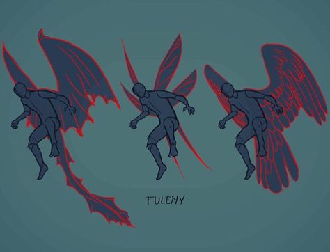 Dragon Winged People, Winged Human Pose Reference, Person With Dragon Wings Drawing Reference, Drawing Reference Poses Animals, Avian Humanoid Pose References, Winged Human Art Reference, Poses For Characters With Wings, Person With Tail Drawing Reference, Avian Poses