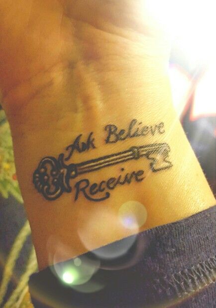 Ask. Believe. Receive. Skeleton Key Tattoo. Ask Believe Receive Tattoo, Skeleton Key Tattoo, Sunflower Tattoo Shoulder, Ask Believe Receive, Tattoo Shoulder, Key Tattoo, Book Theme, Sunflower Tattoo, Skeleton Key