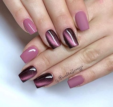 Mauve Nails Design, Trendy Purple Nails, Mauve Nails, Nagellack Trends, Manicure Nail Designs, Gel Nail Art Designs, Fancy Nails Designs, Glitter Gel Nails, Pretty Nail Art Designs