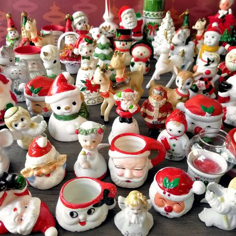 Vintage Christmas Smalls Reindeer Ornaments, Santa Mugs, Angel Figurines, Snowman Bells, & More Sold Separately as-is - Etsy Christmas Apothecary Jars, Vintage Christmas Ornaments 1950s, Vintage Christmas Decorations 1950s, Vintage Christmas Toys, Christmas Vignettes, Christmas Slippers, Christmas Mantle Decor, Vintage Holiday Decor, Reindeer Ornaments