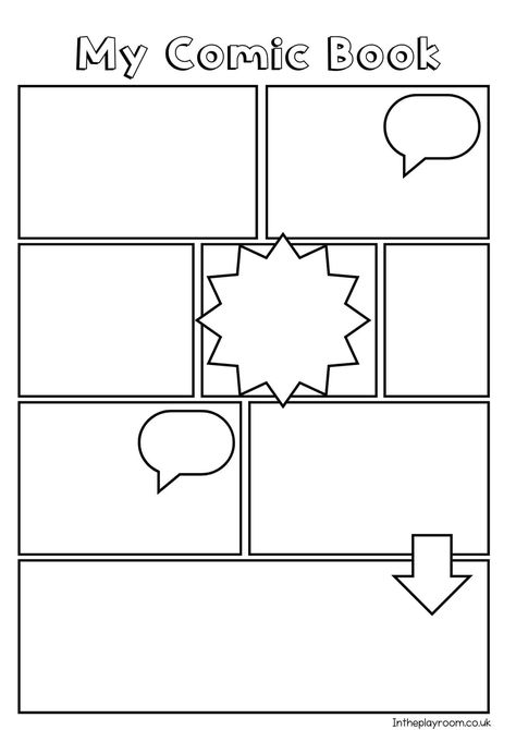 Free Printable Comic Strip Templates For Kids - In The Playroom Comic Strip Template, Comic Template, Cartoon Template, Blank Comic Book, Comic Book Template, Printables Free Kids, Boys And Girls Club, Colorful World, Comic Book Pages