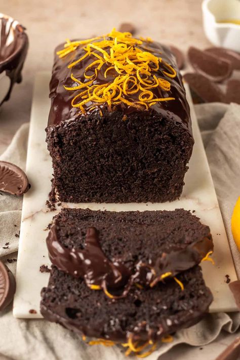 Chocolate Orange Pound Cake, Orange Loaf Cake, Orange Loaf, Chocolate Orange Cake, Orange Pound Cake, Cold Cake, Orange Chocolate Cake, Loaf Cake Recipes, Chocolate Pound Cake