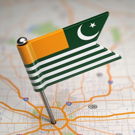 Small flag of azad kashmir on a map back... | Premium Photo #Freepik #photo #destination #travel-destination #landmark #excursion Kashmir Flag, Kashmir Map, Flag Pictures, Pakistan Map, Flag Images, Jammu Kashmir, Azad Kashmir, Blur Background Photography, Small Flags