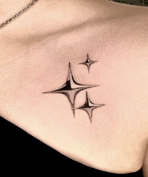 Dr Tattoo, Sparkle Tattoo, Tattoos Infinity, Tattoos Mandala, 4 Tattoo, Tattoos Geometric, Star Tattoo, Collar Bone Tattoo, Collar Bone