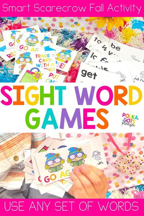 When working on skills like sight words, young students need lots of practice and repetition.  Set aside the drill and kill of flashcards and play games instead! These fun and engaging Fall Sight Word Games will get your readers working with words without realizing how much they are learning. Perfect for kindergarten, first grade and second grade students. These games make a great literacy center, small group activity, morning tun or early finisher activity. Great for homeschooling families too. 2nd Grade Sight Word Games, First Grade Small Group Activities, Reading Small Groups Kindergarten, Small Groups First Grade, Sight Word Games For First Grade, Sight Word Games For Kindergarten, Free Sight Word Games, Practice Sight Words, September Activities