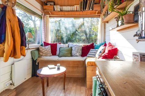 Tiny House Couch, House In France, Small Beach Houses, Tiny House Bedroom, Diy Tiny House, Houses In France, Shed To Tiny House, Tiny House Nation, House Shed