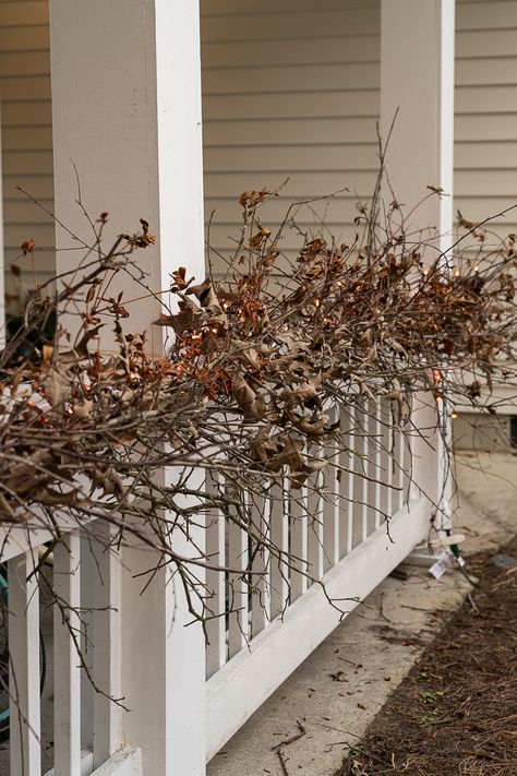 Sustainable Halloween Decor: Easy DIY Compostable Twig Garland Twig Garland Decoration, Diy Grapevine Garland, Sustainable Halloween, Twig Garland, Willow Garland, Grapevine Garland, Cheap Halloween Diy, Twig Crafts, Twig Branch