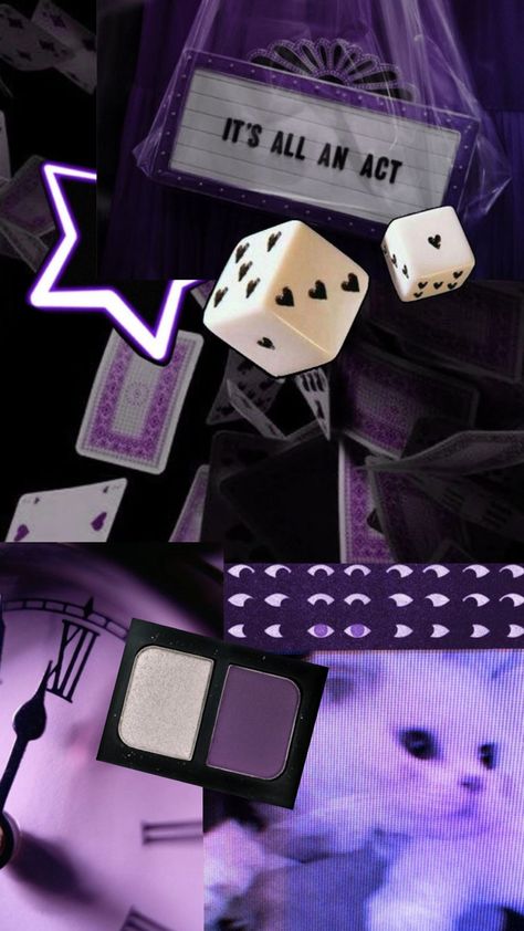 #purple #magic #magician #curses #powder #dice #cards #gamble #time Purple Magician Aesthetic, Magician Oc, Troll Oc, Magician Aesthetic, Purple Magic, Era Tour, Baking Art, Family Circus, Oc Board