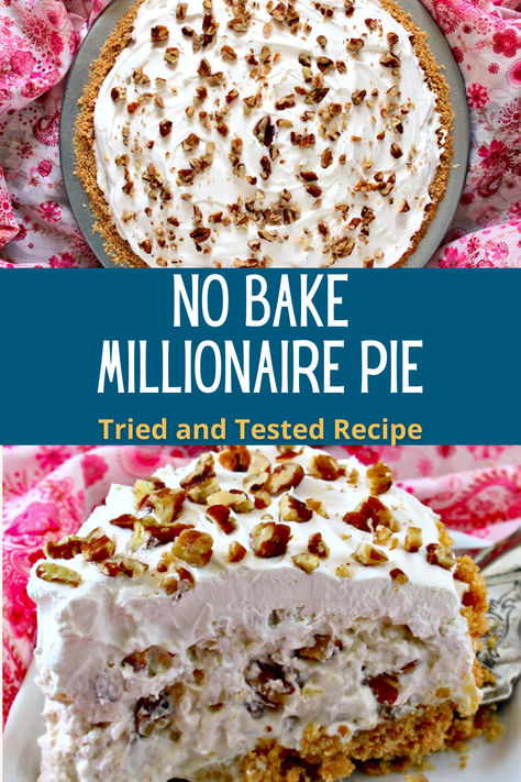 Millionaire Pie - Manila Spoon Millionaire Pie Recipe, Millionaire Pie, 4th Of July Picnic, Homemade Graham Cracker Crust, Dessert Pie Recipes, Summer Pie, Homemade Graham Crackers, Perfect Pies, The Best Summer