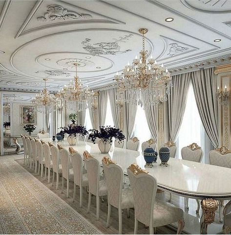 بيوت ملكية, Luxury Mansions Interior, Dream Dining Room, Sanctuary Bedroom, Luxury Dining Room, Elegant Dining Room, Mansion Interior, Mansions Luxury, Luxury Homes Interior