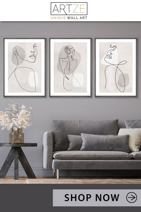 Give your home decór a makeover with our elegant designer wall art. Our range of fashion art prints will suit all large interiors, small spaces, and contemporary or traditional homes. Use code ARTZEPIN for 10% discount. Wall Art In Living Room Home Decor, Wall Art Living Room Diy, Lounge Wall Art, Female Line Art, Designer Wall Art, Line Art Prints, Living Room Decor Gray, Home Artwork, Fashion Art Prints