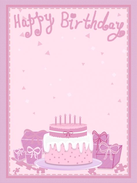 Pink Birthday Background, Birthday Cake Gift, Princess Party Invitations, Party Wallpaper, Happy Birthday Theme, Pink Girl Birthday, Penguin Birthday, Birthday Party Background, Cute Happy Birthday