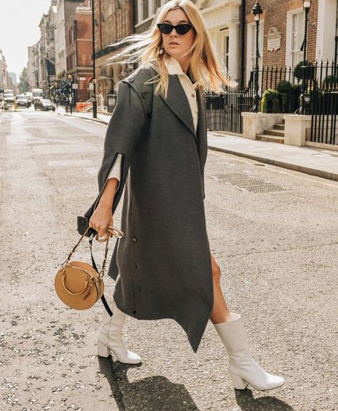 15 of the Best Mid-Calf Boots for Fall Mid Calf Boots Outfit, Boots With A Dress, Calf Boots Outfit, Fashion Inspiration Board, Looks Street Style, Famous Fashion, White Boots, Street Style Inspiration, Calf Boots