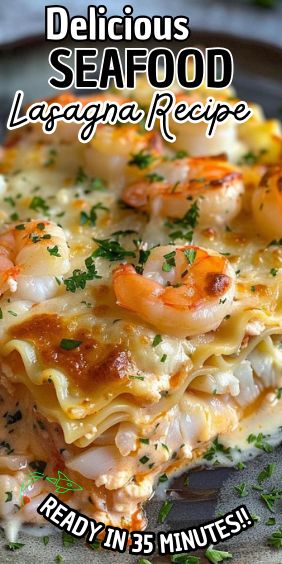 Seafood Lasagna Recipe Seafood Recipes Thanksgiving, Something New Dinner Ideas, Crab And Shrimp Lasagna, Seafood Ravioli Lasagna, Marry Me Seafood Lasagna Recipe, Seafood Lasagna Recipe Best, Easy Seafood Lasagna, Leftover Seafood Recipes, Shrimp Alfredo Lasagna