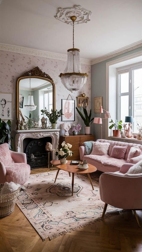 Girly Living Room Ideas, Feminine Interior Design, Living Room Chic, Girly Living Room, Feminine Living Room, Spruce Up Your Home, Modern Feminine, Apartment Decor Inspiration, Apartment Inspiration