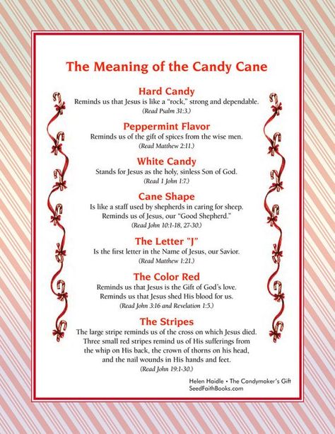 Meaning of the Candy Cane - FREE PDF  by Helen Haidle/ | Seed Faith Books: Meaning Of The Candy Cane, Candy Cane Story, Candy Cane Poem, Candy Cane Legend, Christmas Lesson, Christmas Program, Christmas Poems, Christmas Play, Meaning Of Christmas