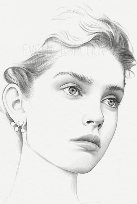 Easy Portrait Drawing, Portrait Au Crayon, Beautiful Pencil Drawings, Pencil Portrait Drawing, 얼굴 그리기, Portraiture Drawing, Art Drawings Sketches Pencil, White Drawing, Beauty Art Drawings