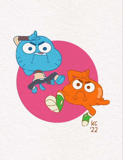 The Amazing World of Gumball illustration using Procreate Gumball And Darwin Painting Canvas, Amazing World Of Gumball Tattoo Ideas, Gumball And Darwin Sketch, Gumball And Darwin Painting, Darwin Fanart Human, Gum Ball And Darwin, Gumball And Darwin Tattoo, Gumball And Darwin Drawing, Gum All And Darwin