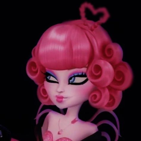 Monster High Pfp Cupid, Ca Cupid Icons Monster High, Pink Monster High Pfp, Cupid Monster High Aesthetic, Pink Cybercore Pfp, Cupid Monsterhigh, Cupid Monster High Icon, Monster High Painting, Ca Cupid Monster High