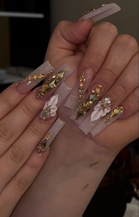 Fake Nails Square, Long Fake Nails, Quince Nails, Quinceanera Nails, Fake Nails Long, Long Press On Nails, Shaped Nails, Nails Square, Nail Stuff