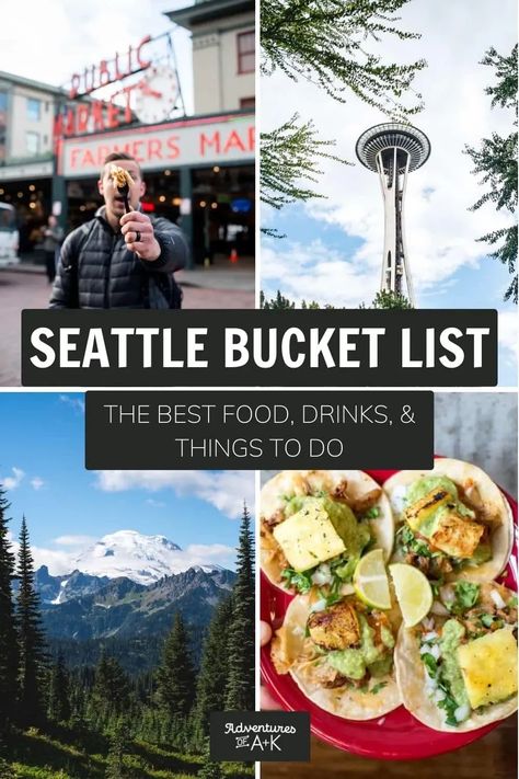 Things to do in Seattle | Seattle Bucket List with the must-visit restaurants, coffee shops, dessert spots, bars, things to do, and weekend trips | Best food Seattle | Seattle restaurants | Best coffee Seattle | Seattle bars | Best drinks Seattle | Seattle Desserts | Must eat desserts Seattle | Where to eat Seattle | Where to drink Seattle | Seattle neighborhoods | Things to do Seattle | Seattle must-visit | Seattle weekend trips | Seattle day trips | Seattle hikes | Washington trip ideas Seattle What To Do, Best Things To Do In Seattle, Seattle To Do, What To Do In Seattle, Visiting Seattle, Seattle Must Do, Seattle In October, Seattle Trip Things To Do, Seattle Bucket List