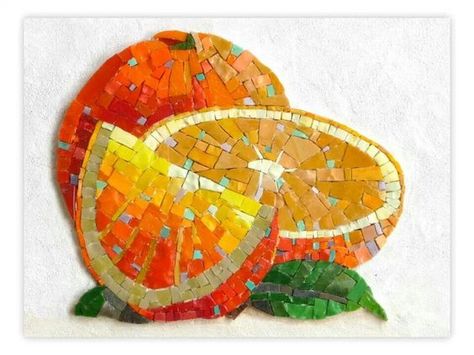 Mosaic Oranges: Deco Fruit, Mosaic Madness, Mosaic Stained, Mosaic Tile Art, Tile Crafts, Glass Mosaic Art, Mosaic Flowers, Mosaic Artwork, Mosaic Garden