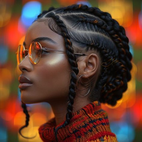 21 Braids in the Front Natural Hair Ideas 2 Front Braids Hairstyles, Front Twist Hairstyles, Face Framing Braids, 6 Braids Hairstyles Black, Four Braids Cornrow, Cornrow Hair Styles, Braids In The Front Natural Hair, Natural Cornrow Hairstyles, Cornrows Ideas