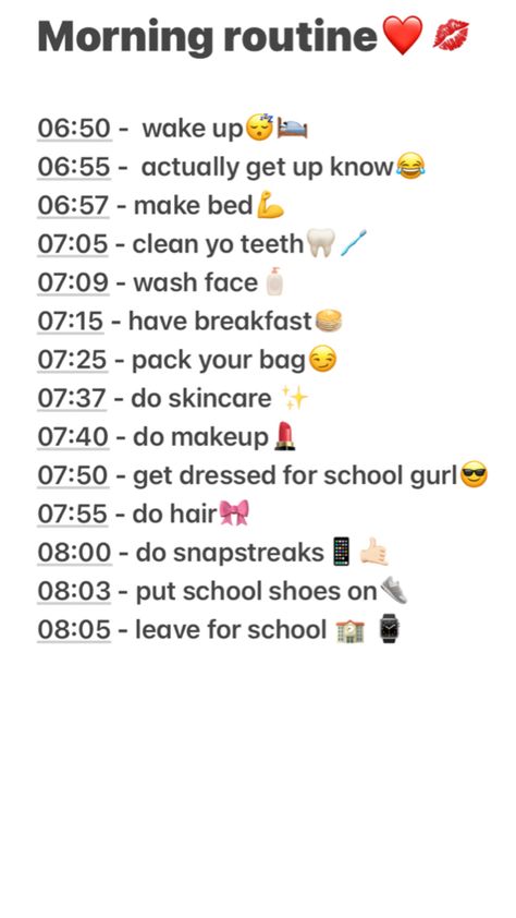 Morning routine from 06:50AM to 08:05AM🫶🏻 Morning Routine Before School, Routine Before School, Before School Routine, School Morning, School Routine, A Morning Routine, Before School, Hair Essentials, How To Make Bed