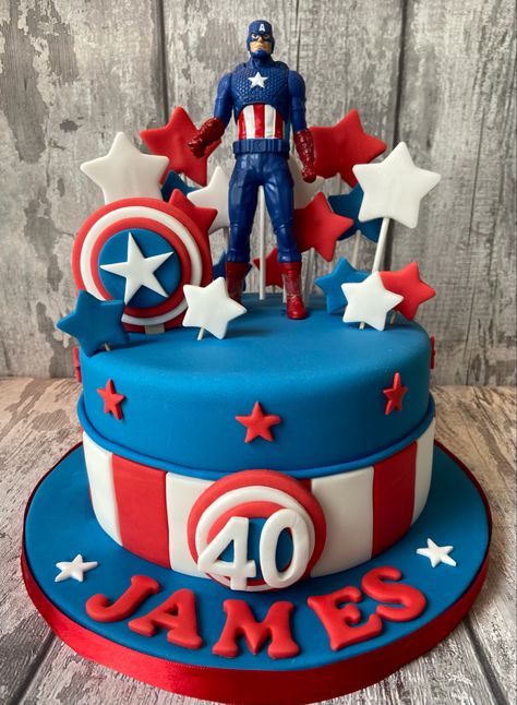 Captain American Cake, Captain America Cake Ideas, Capitan America Cake, Captain America Cake Design, Captain America Birthday Cake, Captain America Birthday Party, Captain America Cake, America Cake, Avengers Cake