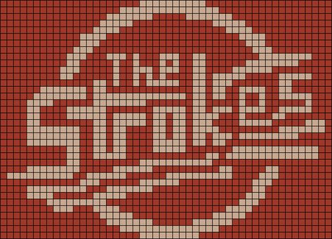 Arctic Monkeys Grid Pattern, Band Alpha Pattern, Band Pixel Art, Cute Alpha Patterns, Socks Ideas, Rock Logo, Oasis Band, Crochet Graphs, Daisy Dog