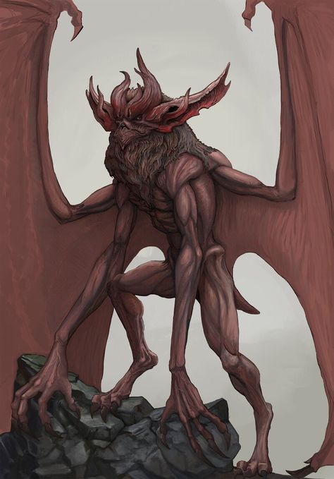 Witcher Vampire Art, Vampiric Monster, Vampire Monster Art, Bat Monster Art, Vampire Beast, Witcher Vampire, Vampire Creature, Vampire Dragon, Monsters Reference